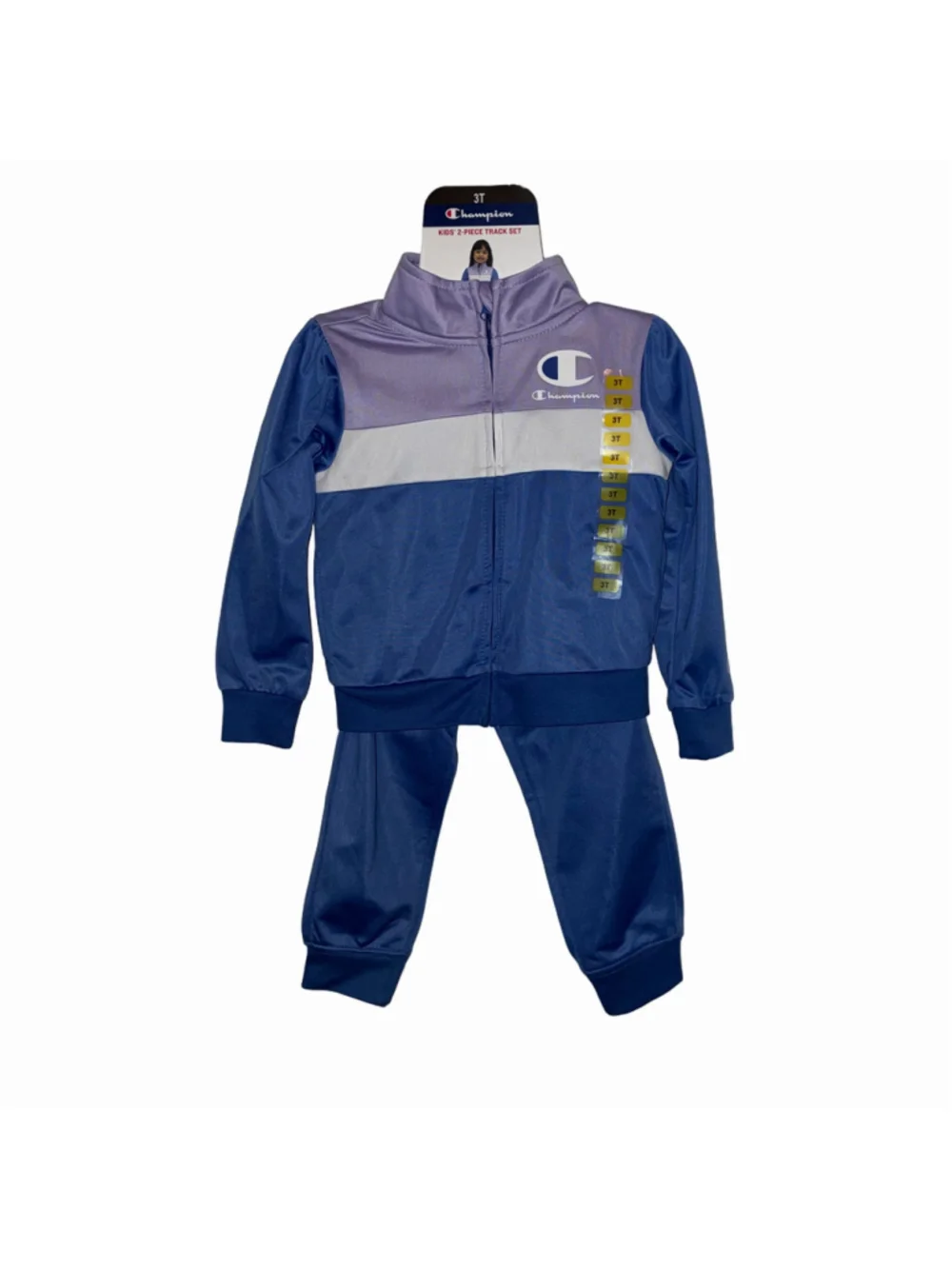 Girls Champion 2-Piece Track Set Size 3T Blue and Purple NWT